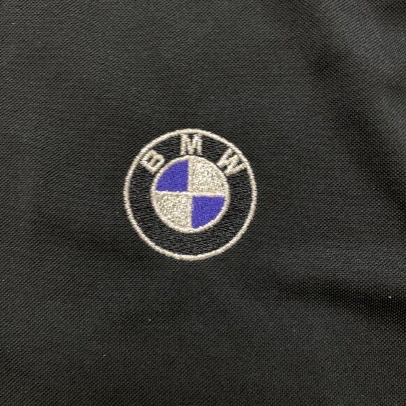 BMW Black Polo Shirt Embroidered Logo Mens 2XL Short Sleeve Snap-Up Collar - Picture 10 of 11